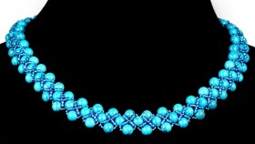 Бусы из прессованной бирюзы Кружевница аПБР-922