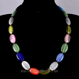 Бусы из кошачьего глаза Мадам-2 НКГ-(16-25)-52-8