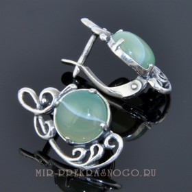 Серьги с агатом Вуаль сНАГ-709