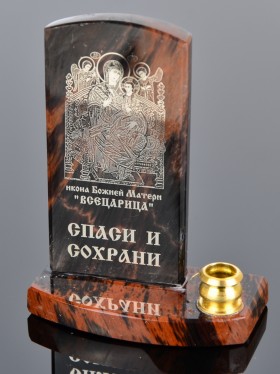 Икона с подсвечником "Всецарица" на подставке