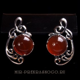 Серьги с сердоликом Вуаль сНСР-599