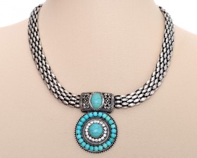 Подвеска из прес.бирюзы Фэшион