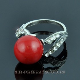 Кольцо с кораллом Созвездие кПКО-1253