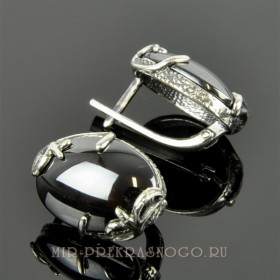 Серьги с гематитом Вираж сНГМ-1690