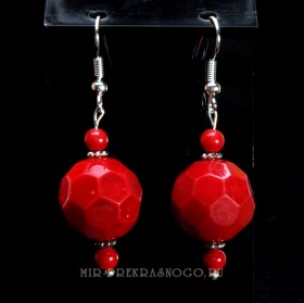 Серьги с кораллом Милан асПКО-051