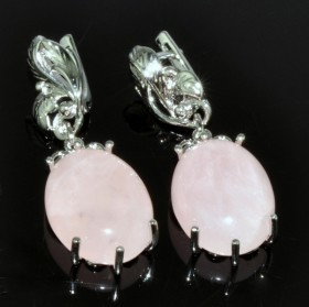 Серьги с розовым кварцем Мадемуазель сНКР-5800
