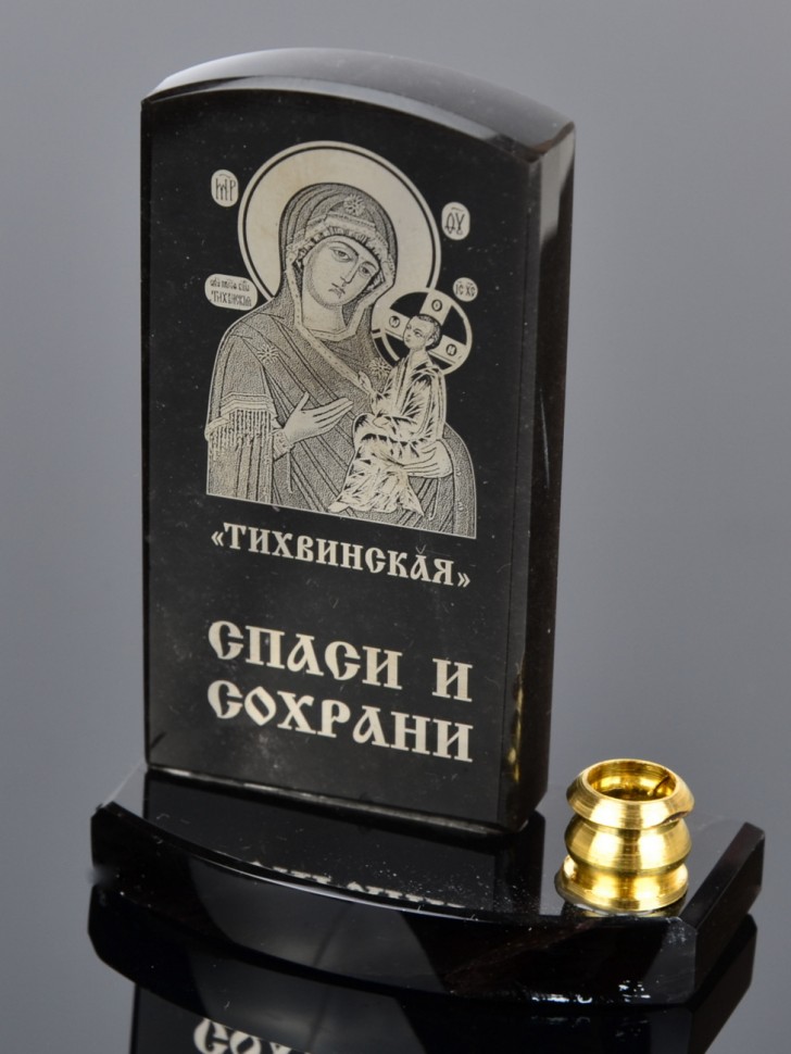 Икона с подсвечником "Тихвинская" на подставке