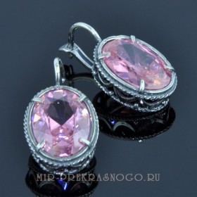 Серьги с цирконом Кокетка сНЦР-1250
