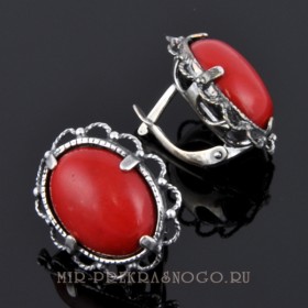 Серьги с кораллом Миранда сПКО-1139