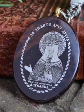 Брелок-оберег именной "Св. мученица Ангелина"