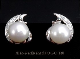 Серьги с жемчугом Флирт сИЖМ-406