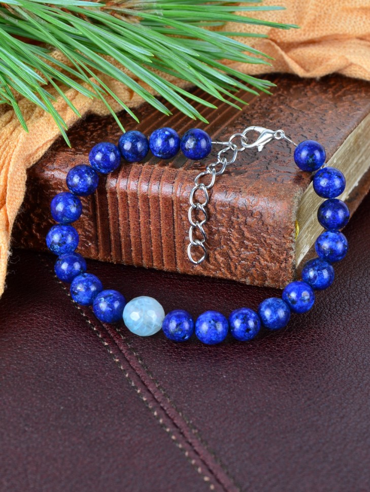 Браслет "Классический: Лазурит-Агат"