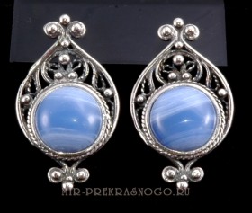 Серьги с агатом Феодосия сНАГ-305