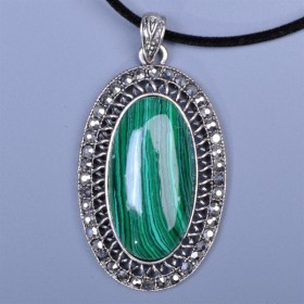 Подвеска из имитации малахита  Ариетта пИМХ-6250-ОТШ