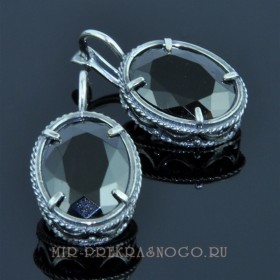 Серьги с цирконом Кокетка сНЦР-1252