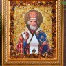 Икона янтарная "Николай Чудотворец" 14*16,5 см
