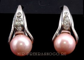 Серьги с жемчугом Фрезия сИЖМ-271