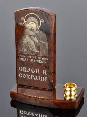 Икона с подсвечником "Владимирская" на подставке