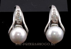 Серьги с жемчугом Фрезия сИЖМ-270