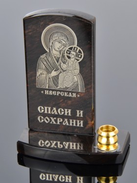 Икона с подсвечником "Иверская" на подставке