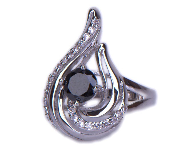 Кольцо серебро с цирконом "Персиянка"