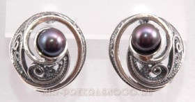 Серьги с жемчугом Галактика сНЖМ-299