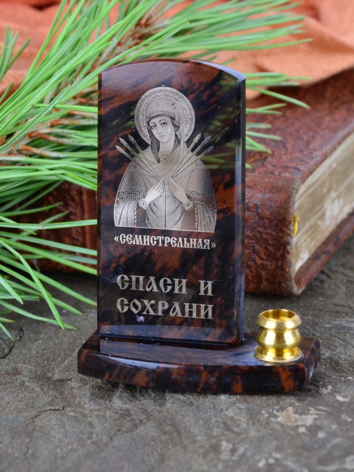 Икона с подсвечником "Тихвинская" на подставке.