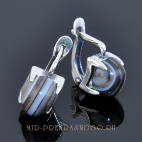 Серьги с агатом Нежность сНАГ-756