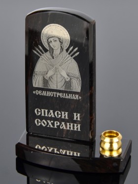 Икона с подсвечником "Семистрельная" на подставке