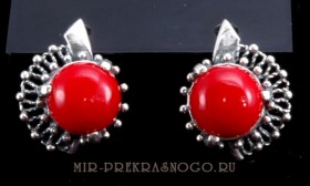 Серьги с кораллом Парус сПКО-312