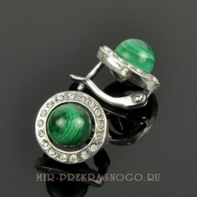 Серьги с малахитом Кротон сНМХ-1563
