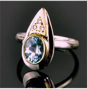 Кольцо серебро с золотым покрытием с топазом Акапелла скНТП-4114