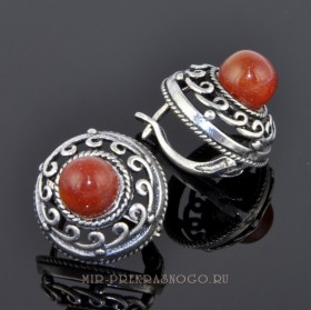 Серьги с сердоликом Медея сНСР-803