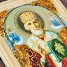 Икона с янтарем "Св.Николай Чудотворец" 14,5х17,5 см