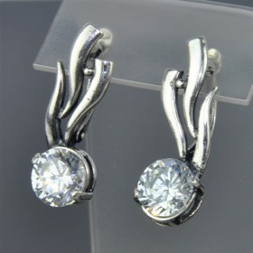 Серьги с цирконом Комета сНЦР-2586