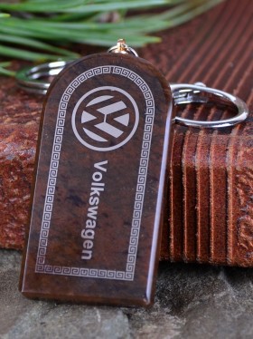 Брелок-оберег "Volkswagen" (Фольксваген) на обсидиане