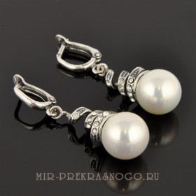 Серьги с жемчугом Спираль сИЖМ-1183