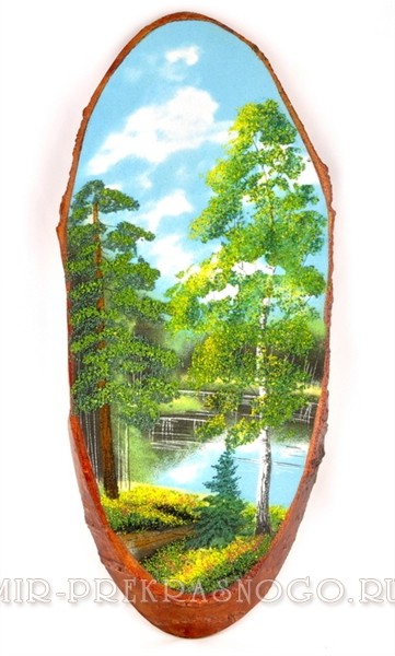 Картина деревянная с каменной крошкой Летняя Пора кд-109
