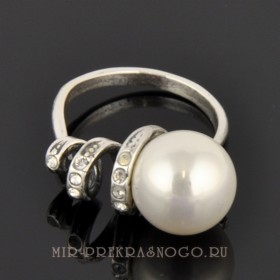Кольцо с жемчугом Спираль кИЖМ-1183