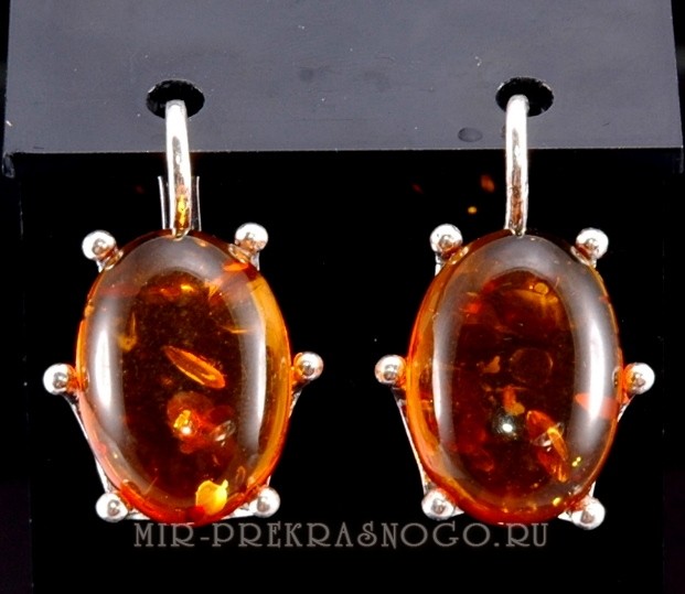 Серьги с янтарем Маркиза сПЯН-154