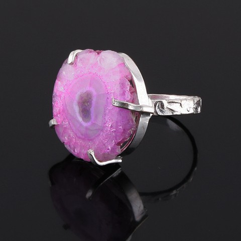 Кольцо серебро с солнечным кварцем "Розовый Рассвет"
