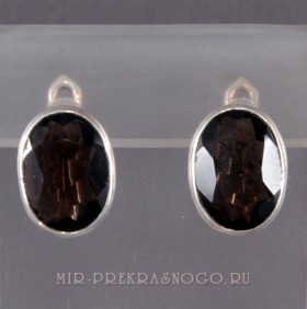 Серьги серебро с раухтопазом Альянс ссНРТ-005