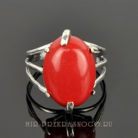 Кольцо с прес. кораллом Гамбит кПКО - 1826