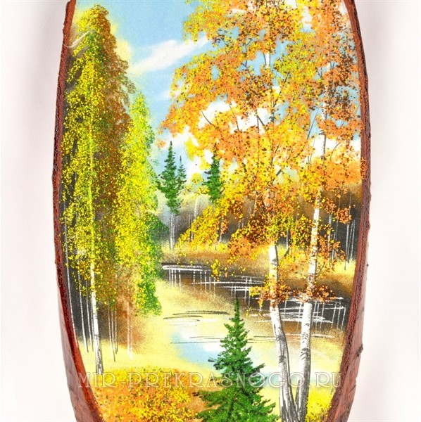 Картина деревянная с каменной крошкой Золотая Осень кд-111