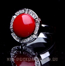 Кольцо с кораллом Утро кИКО-488