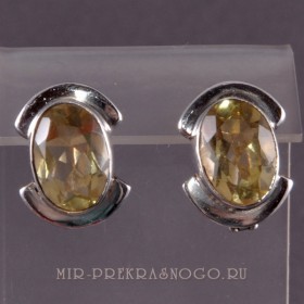 Серьги серебро с цитрином Гало ссНЦРТ-024