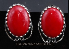Серьги с кораллом Сударушка сПКО-255