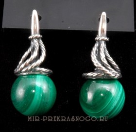 Серьги с малахитом Сфера сНМХ-192