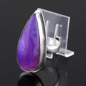 Кольцо серебро с агатом &quot;Фиолетовый Вечер&quot;