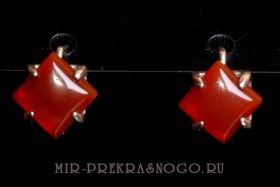 Серьги с сердоликом Нежность сНСР-415